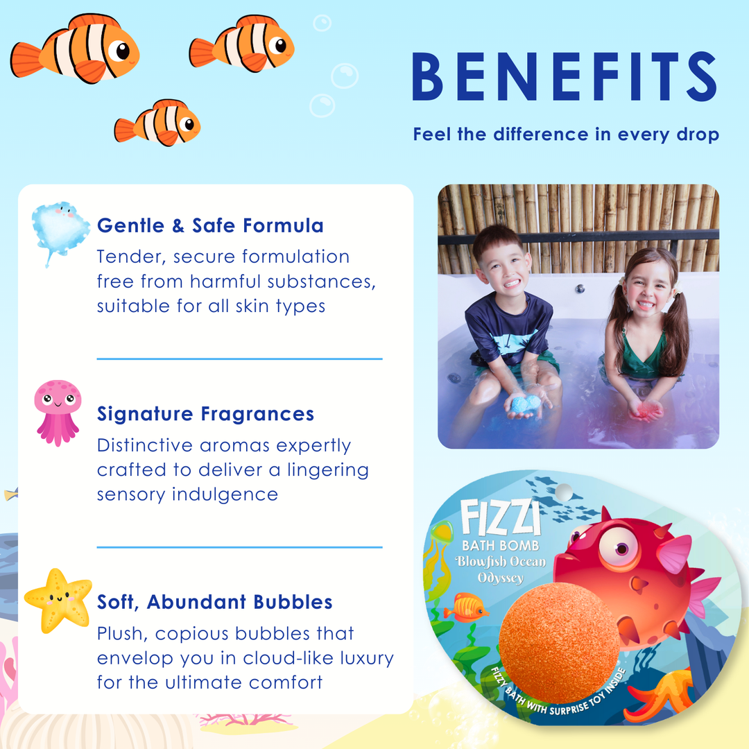 Fizzy Bath Bomb - Sea Animal Package  -100g  - Blowfish Ocean Odyssey