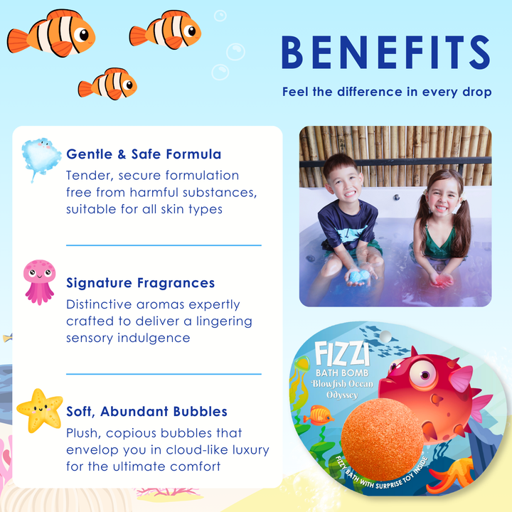 Fizzy Bath Bomb - Sea Animal Package  -100g  - Blowfish Ocean Odyssey
