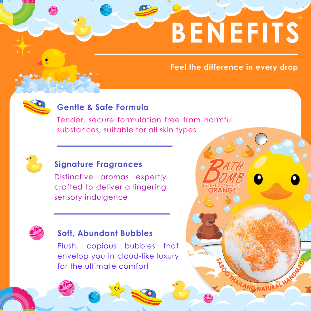 Bubble Bath Bomb - Duck Package - 150g - Orange