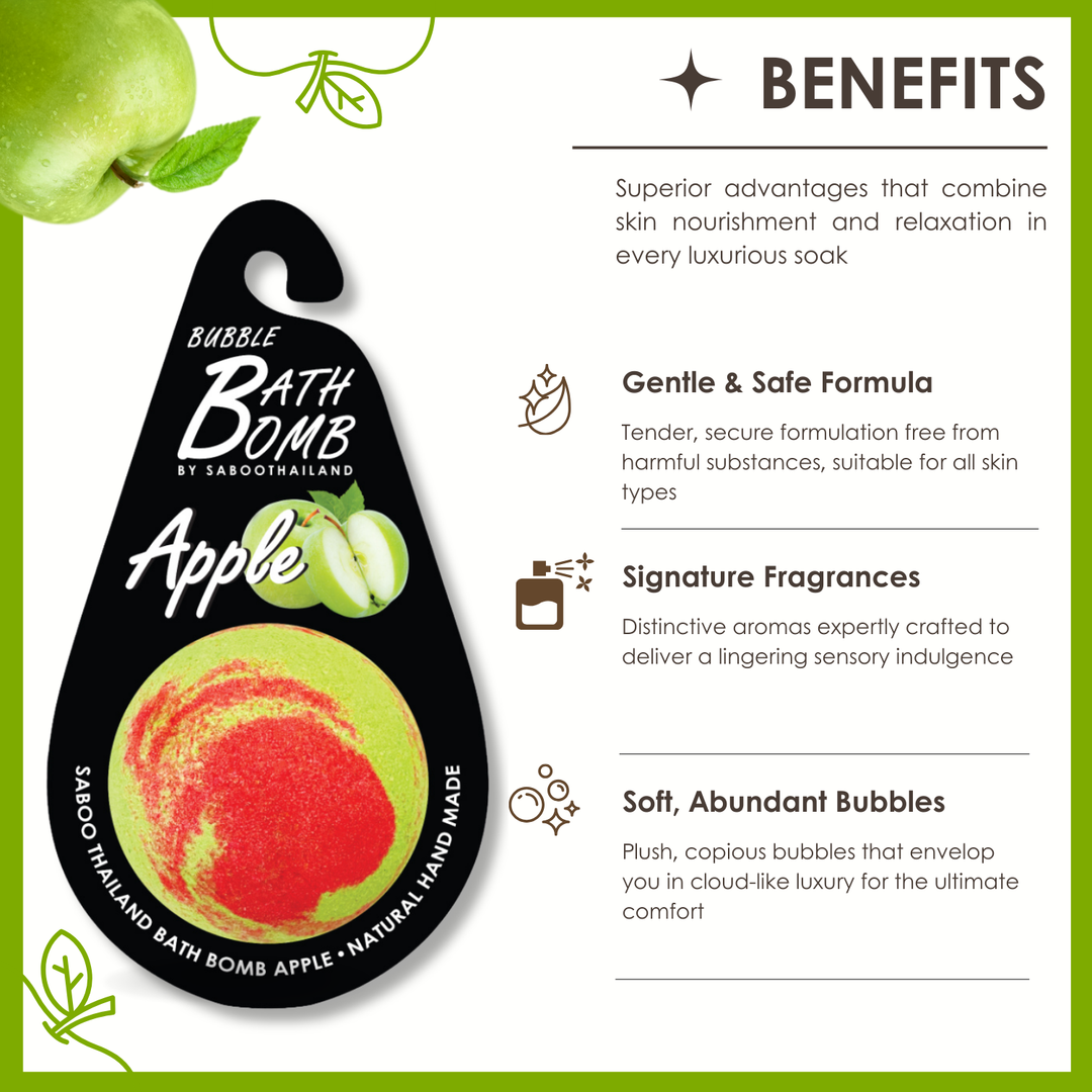 Bubble Bath Bomb - Black Package - 150g - Apple