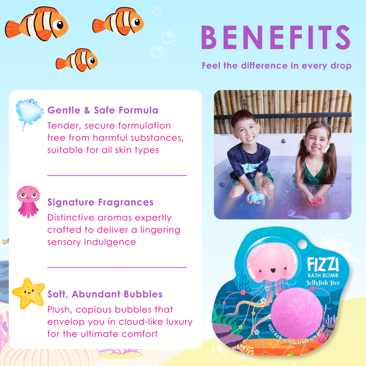 Fizzy Bath Bomb - Sea Animal Package - 100g - Jelly Live