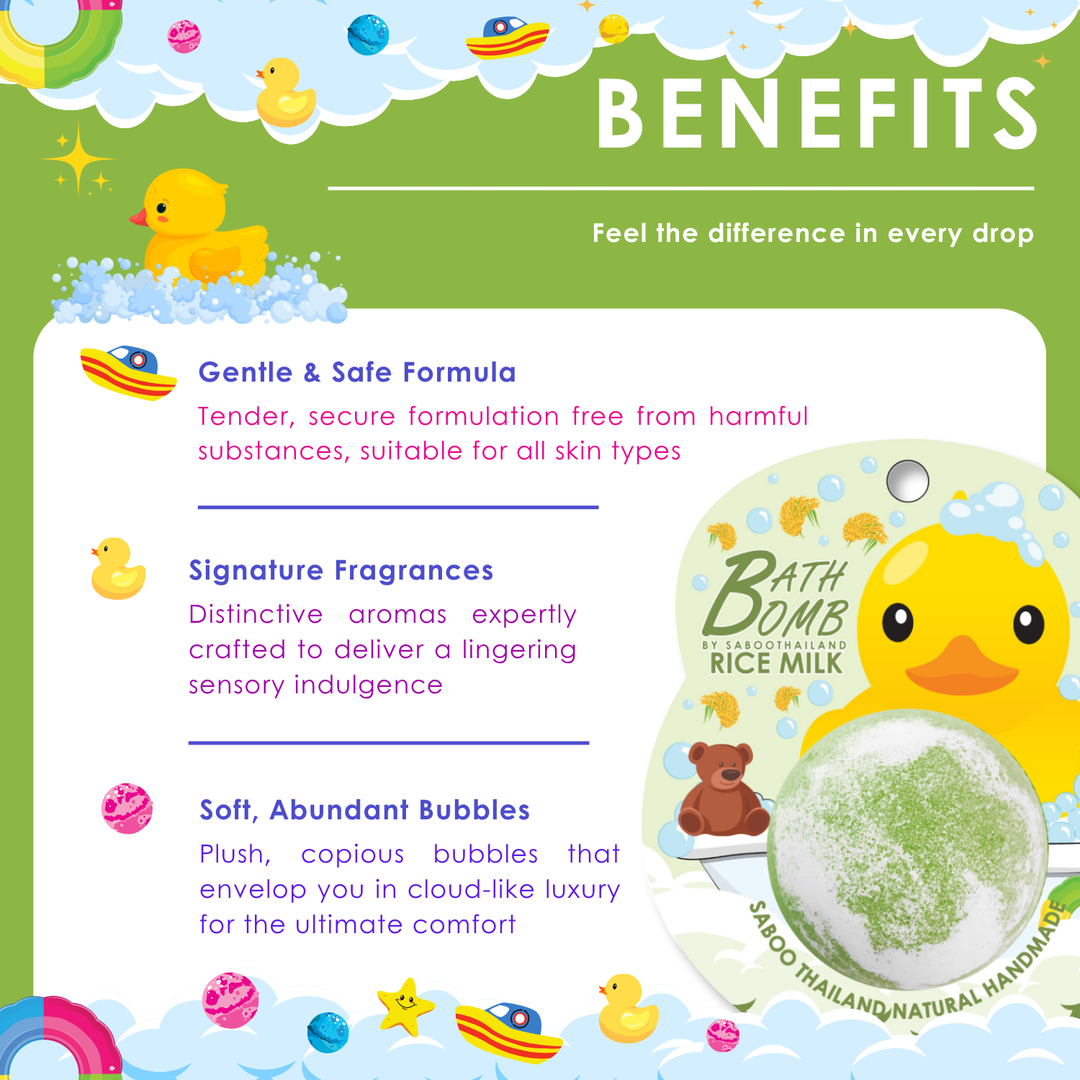Bubble Bath Bomb - Duck Package - 150g - Rice Milk