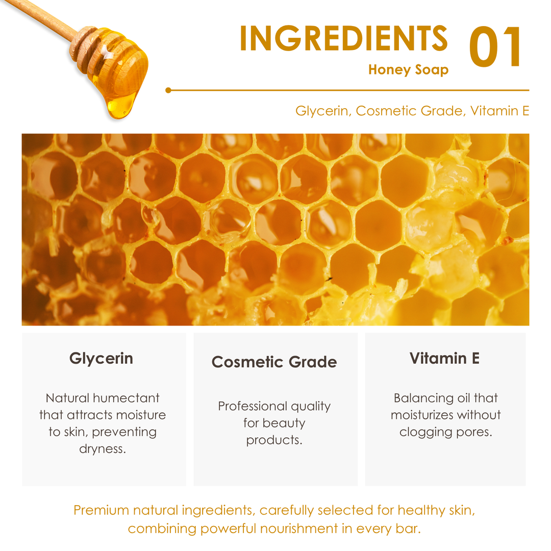 Natural Soap - Square Shape - 100g - Honey