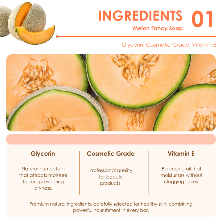 Natural Fancy Soap - Melon