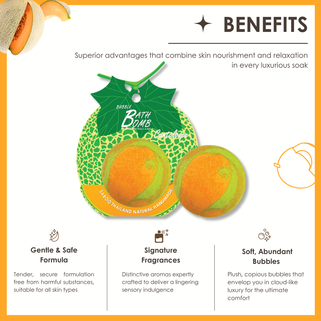 Bubble Bath Bomb - Fruit Package - 150g - Cantaloupe