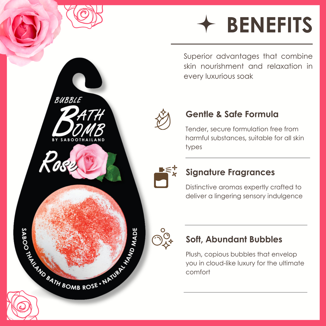 Bubble Bath Bomb - Black Package - 150g - Rose