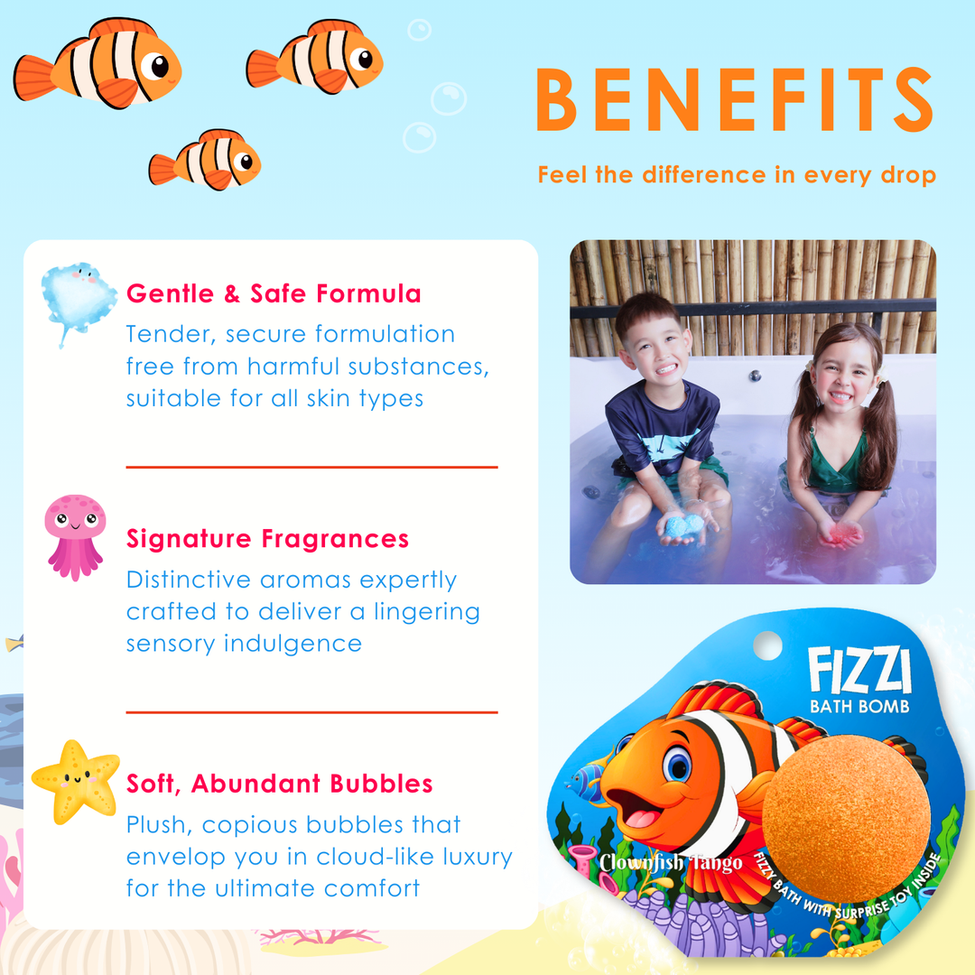 Fizzy Bath Bomb - Sea Animal Package - 100g - Clowfish Tango
