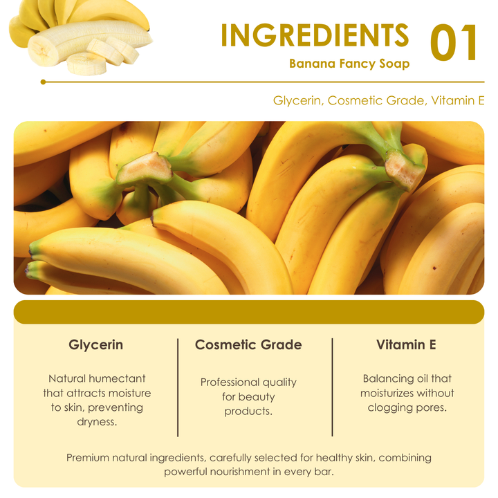 Natural Fancy Soap - 100g - Banana Type A