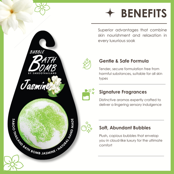 Bubble Bath Bomb - Black Package - 150g - Jasmine