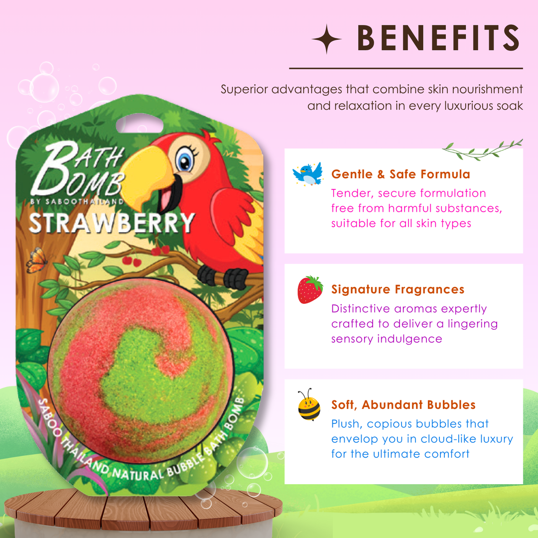 Bubble Bath Bomb - Jungle Package - 150g - Strawberry