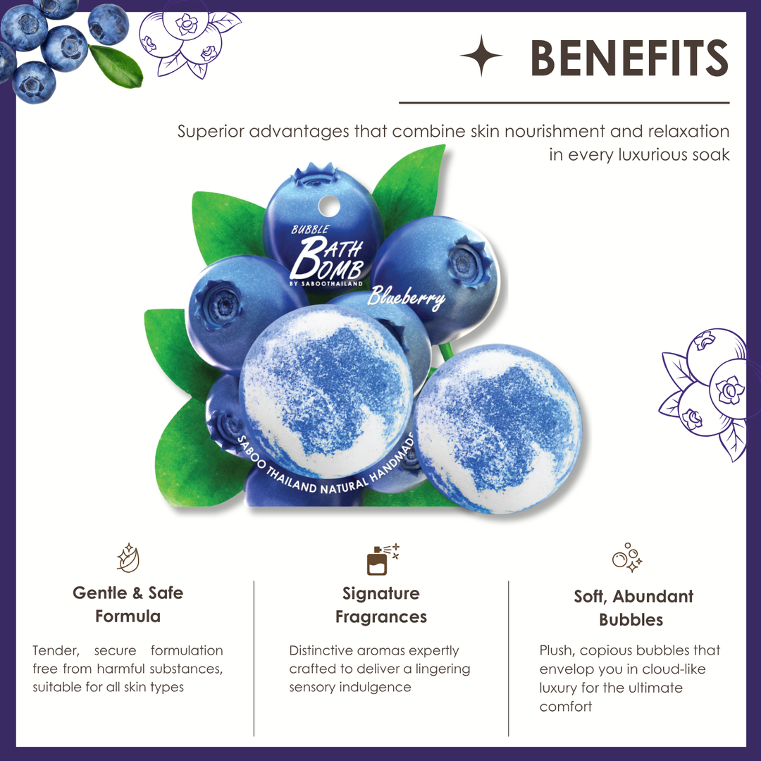 Bubble Bath Bomb - Fruit Package - 150g - Blueberry