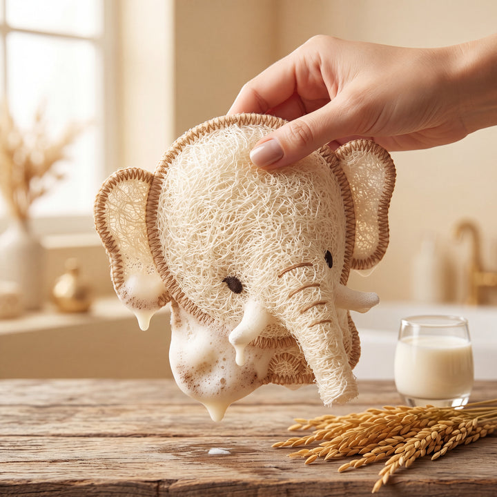 Natural Luffa - Elephant Soap Inside - 50g - Rice Milk