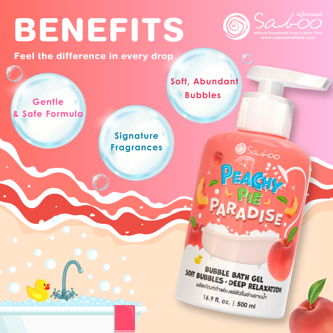 Bubble Bath Gel - 500ml - Peachy Pie Paradise