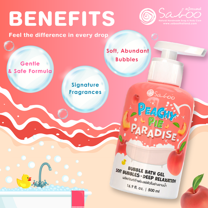 Bubble Bath Gel - 500ml - Peachy Pie Paradise