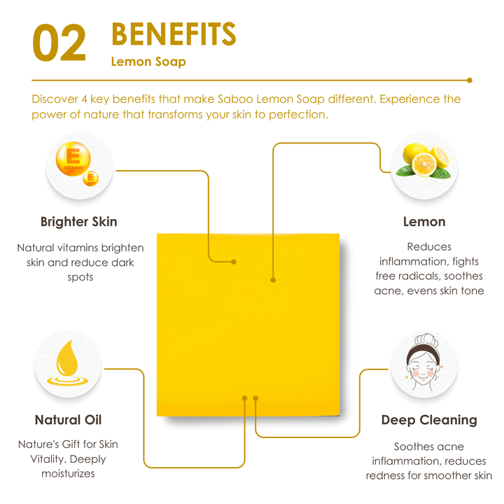 Natural Soap - Square Shape - 100g - Lemon