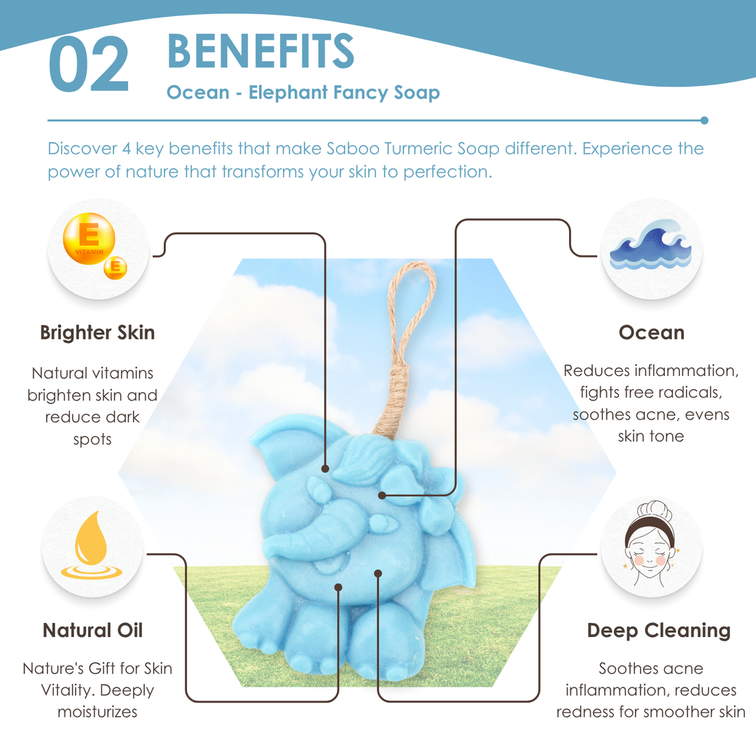 Natural Fancy Soap - Elephant - 100g - Ocean