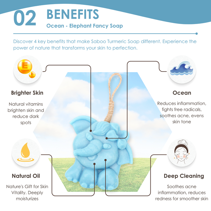 Natural Fancy Soap - Elephant - 100g - Ocean