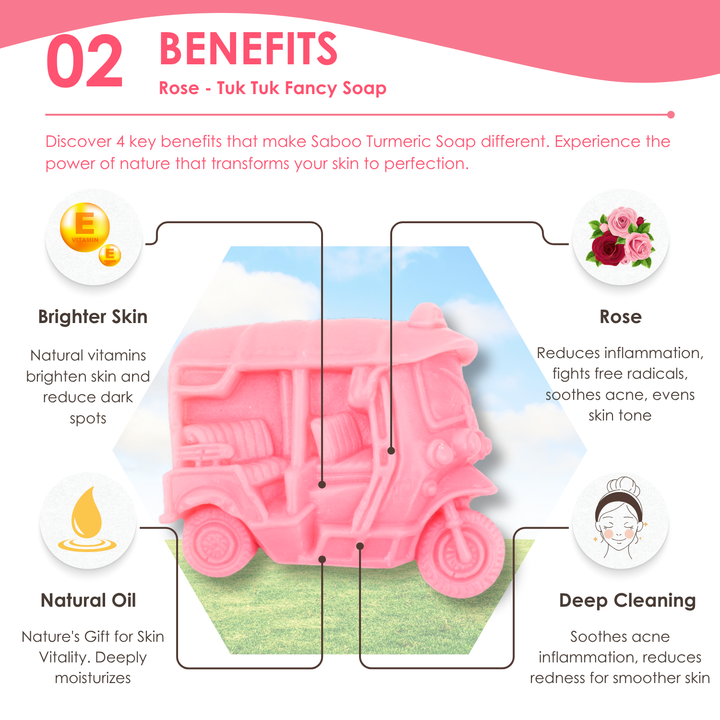 Natural Fancy Soap - Tuk Tuk - 100g - Rose