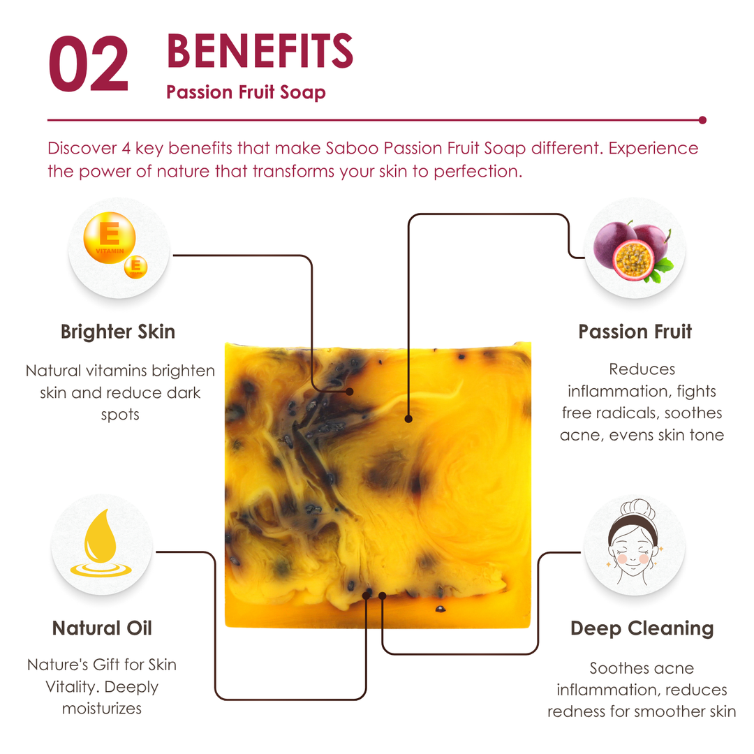 Natural Soap - Square Shape - 100g - Passion Fruit
