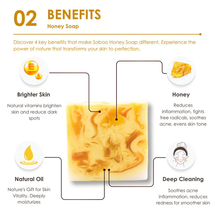 Natural Soap - Square Shape - 100g - Honey