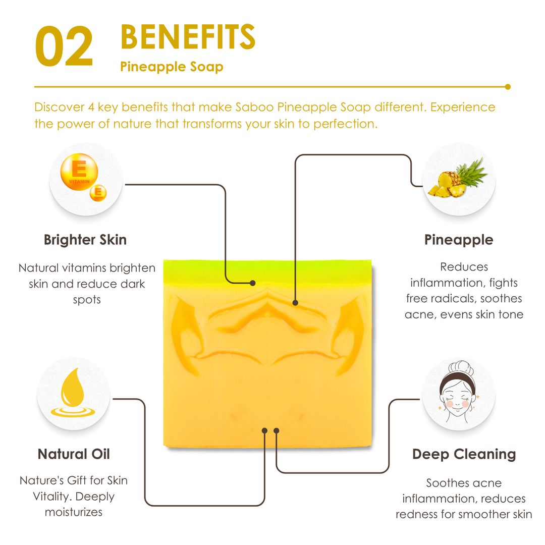 Natural Soap - Square Shape - 100g - Pineapple