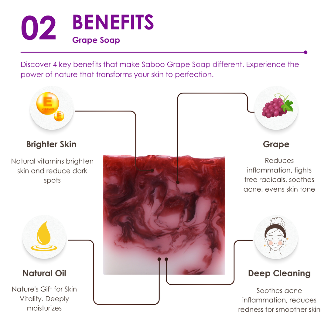Natural Soap - Square Shape - 100g - Grape