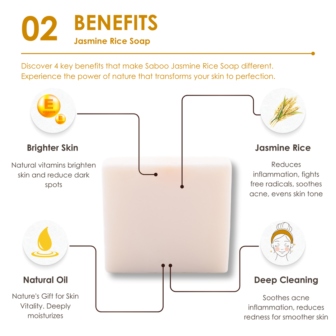 Natural Soap - Square Shape - 100g - Rice