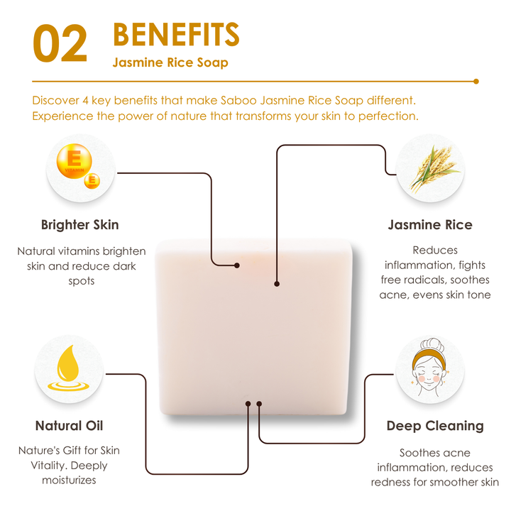 Natural Soap - Square Shape - 100g - Rice