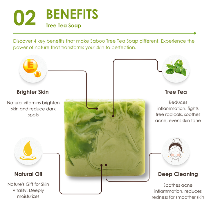 Natural Soap - Square Shape - 100g - Tea