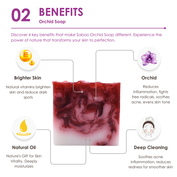 Natural Soap - Square Shape - 100g - Orchid