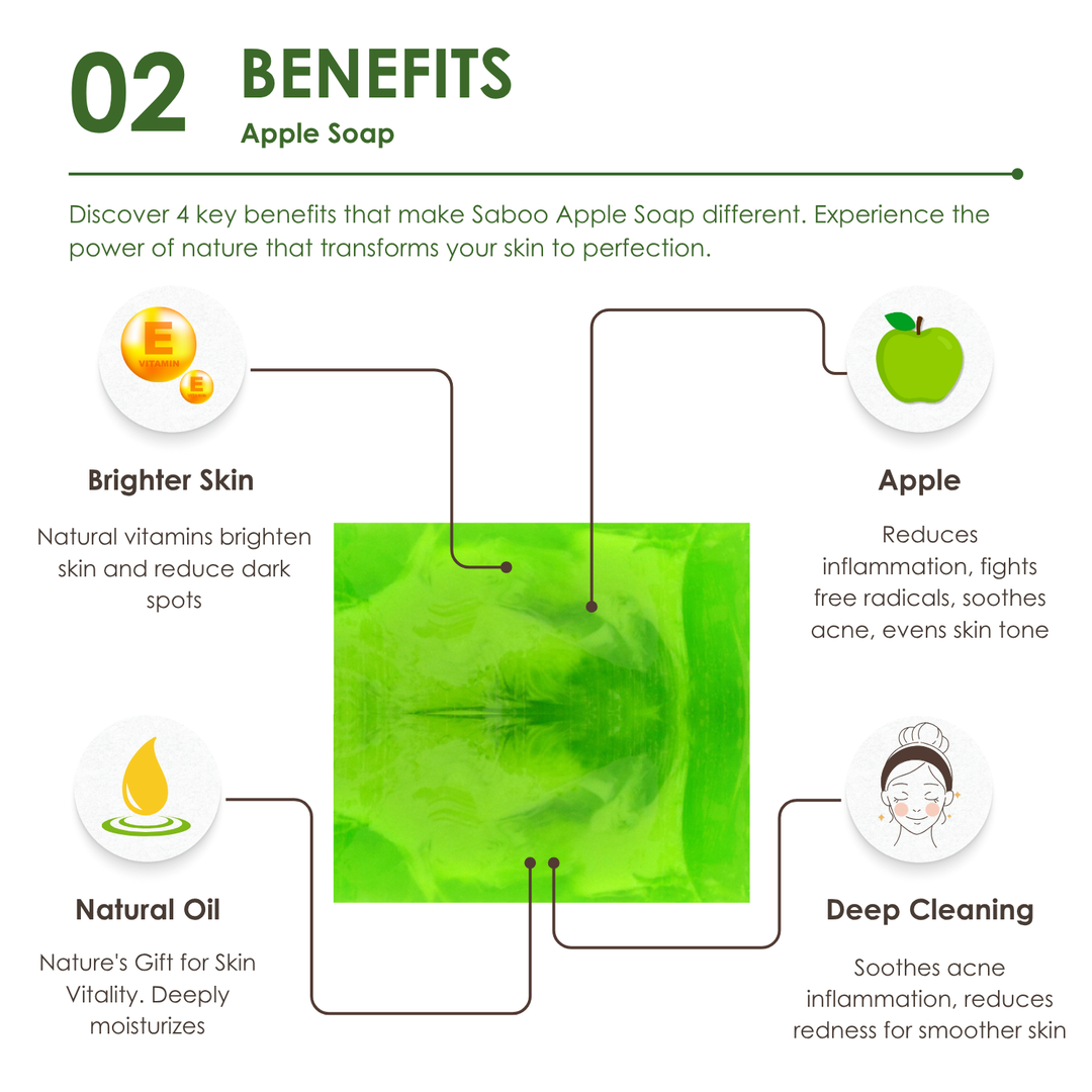 Natural Soap - Square Shape - 100g - Apple