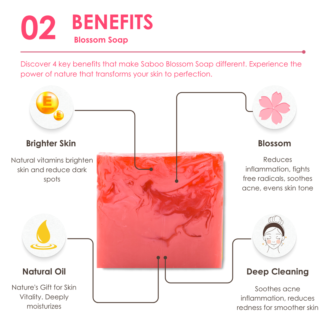 Natural Soap - Square Shape - 100g - Blossom