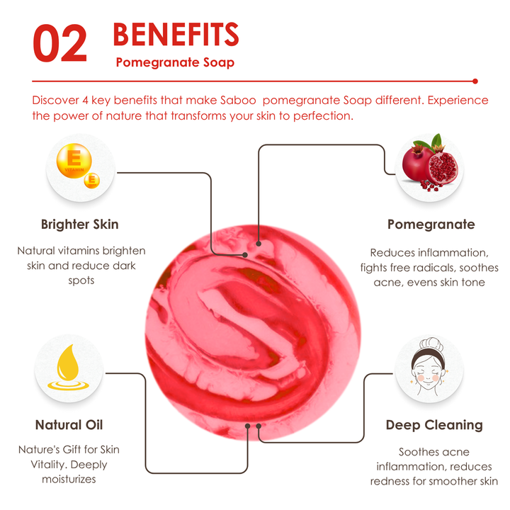 Premium Soap - Black Box Package - 100g - Pomegranate