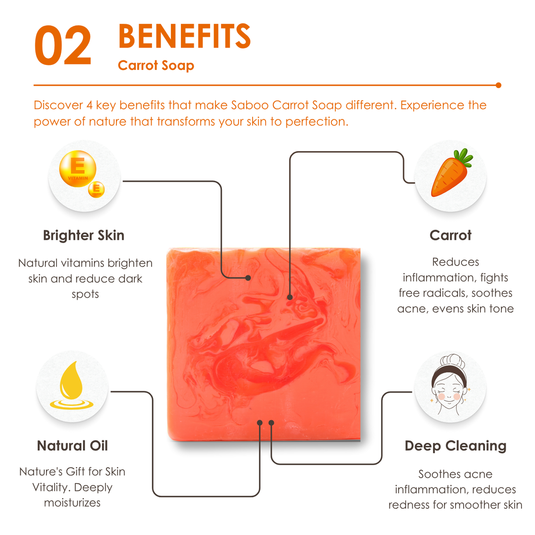 Natural Soap - Square Shape - 100g - Carrot