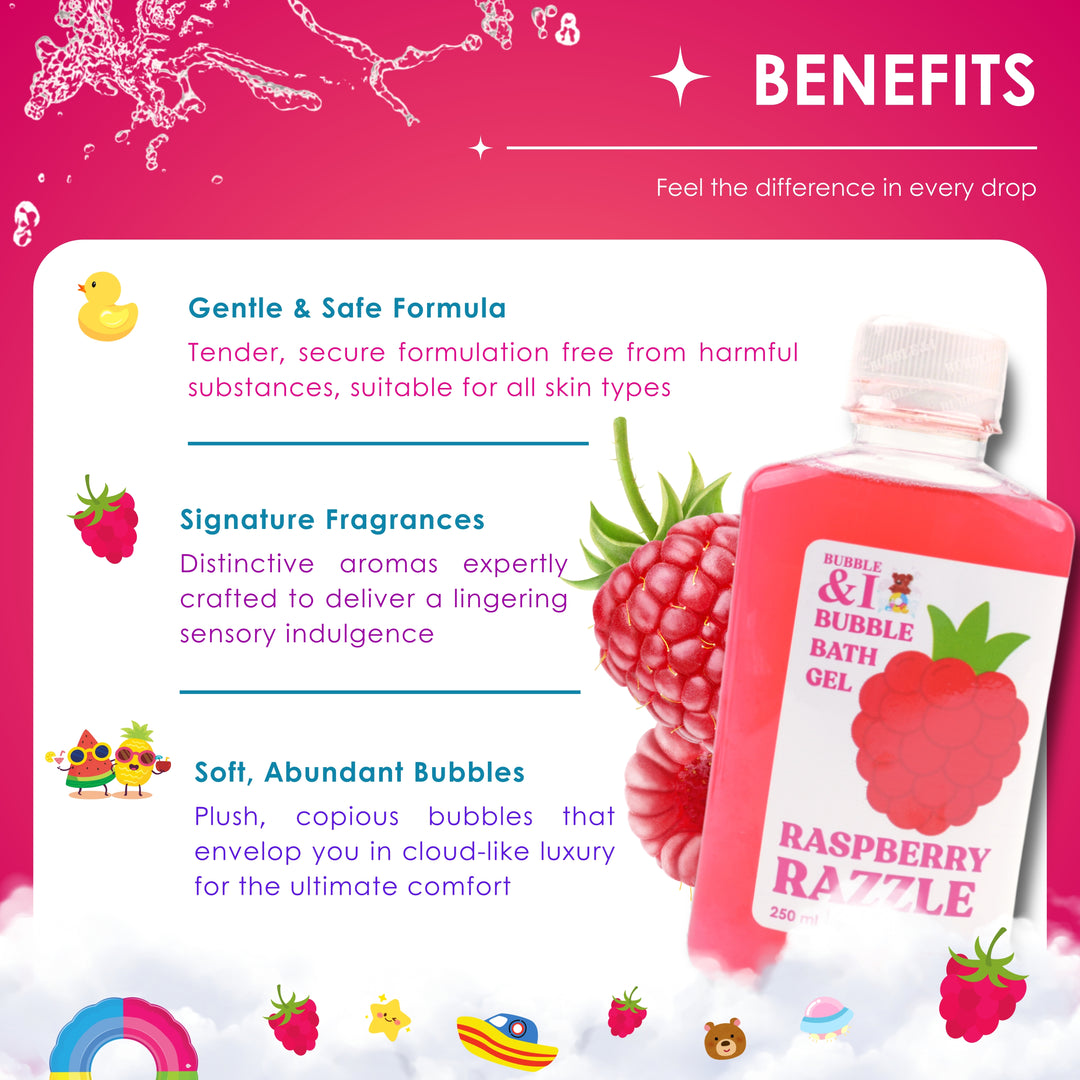 Bubble Bath Gel - 250 ml - Raspberry Razzle
