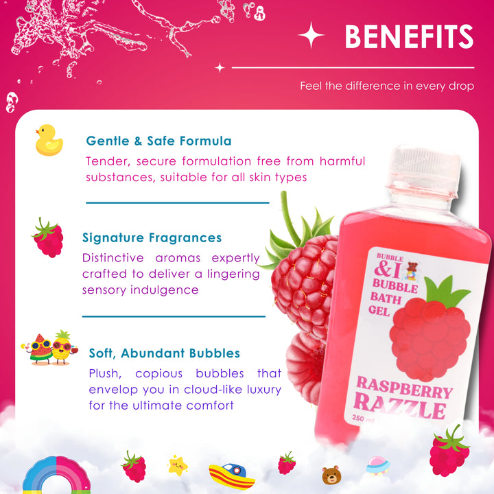 Bubble Bath Gel - 250 ml - Raspberry Razzle