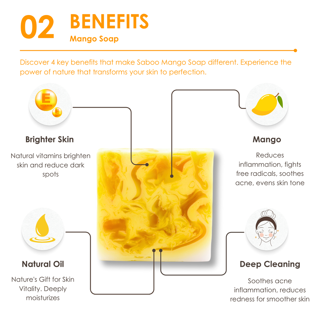 Natural Soap - Square Shape - 100g - Mango