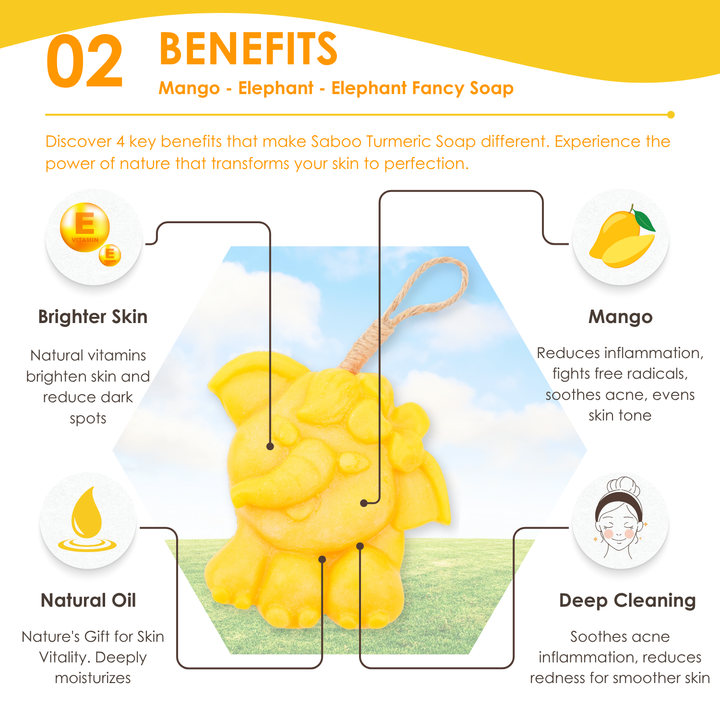 Natural Fancy Soap - Elephant - 100g - Mango