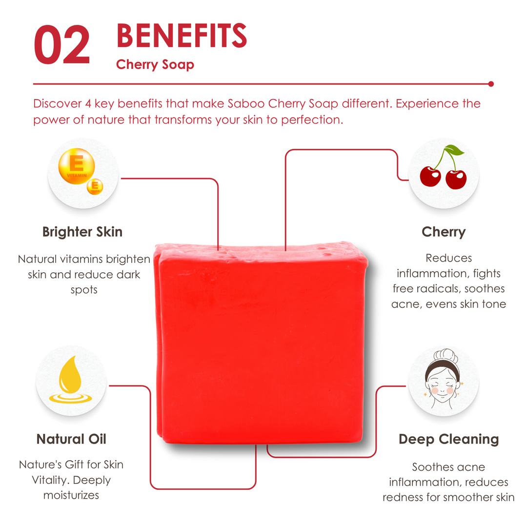 Natural Soap - Square Shape - 100g - Cherry