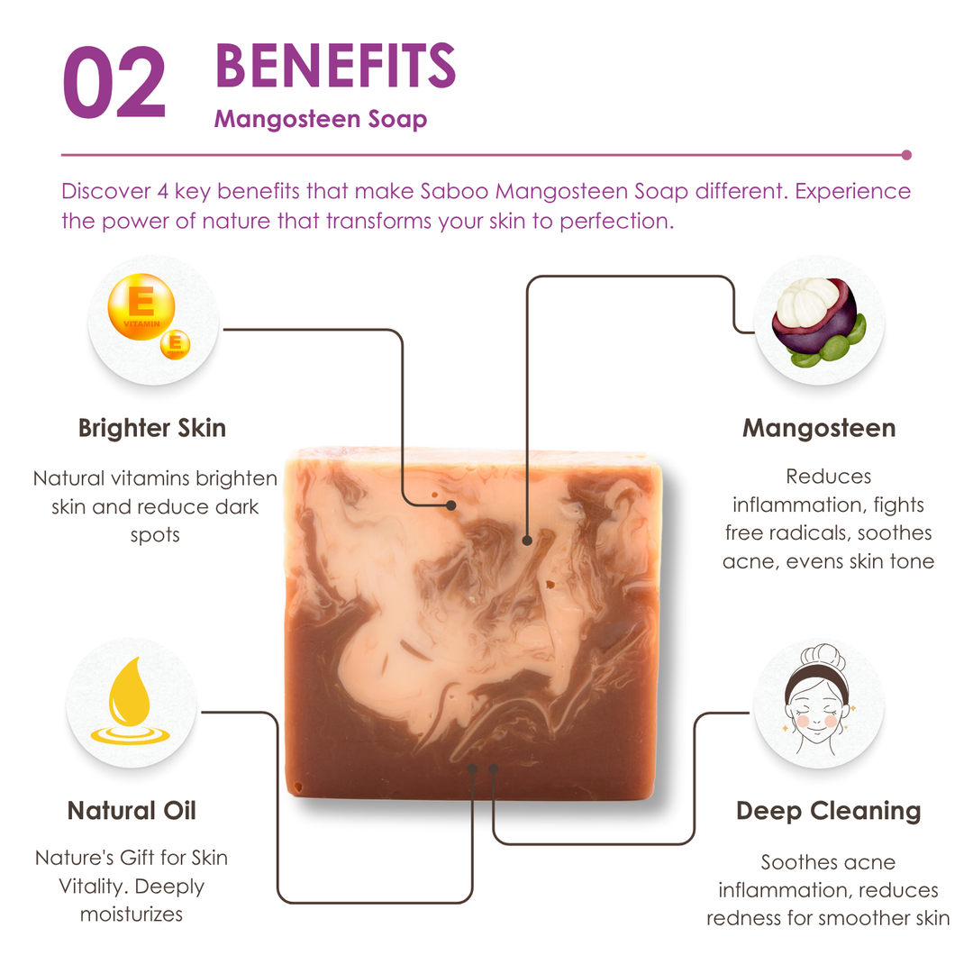 Natural Soap - Square Shape - 100g - Mangosteen