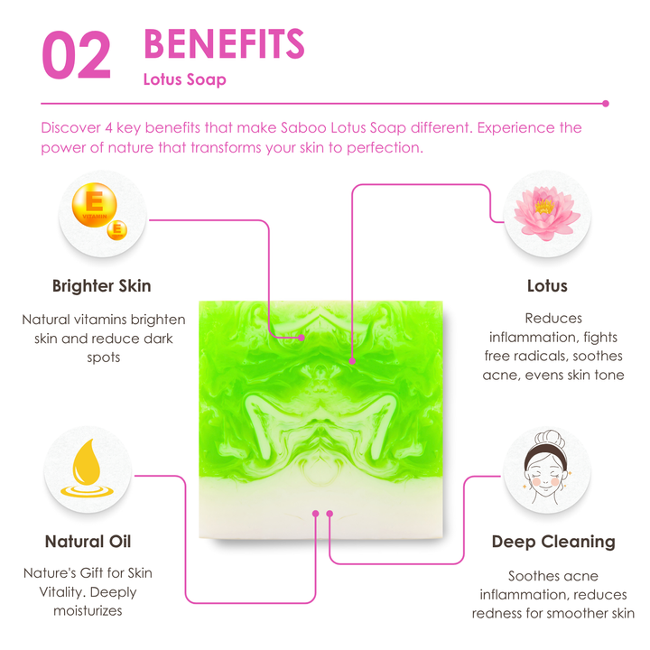 Natural Soap - Square Shape - 100g - Lotus