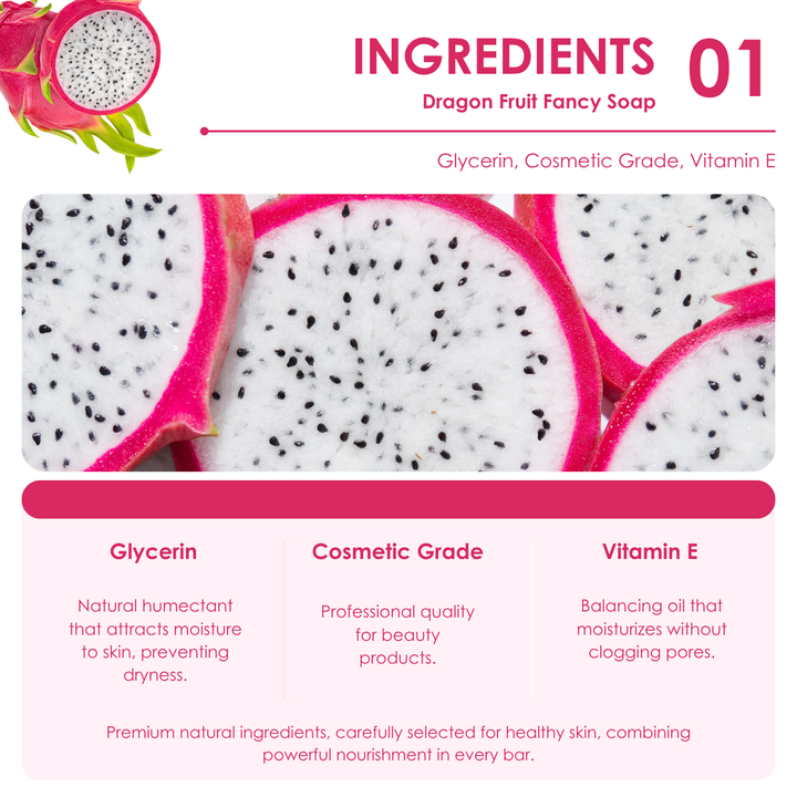 Natural Fancy Soap - 100g - Dragon Fruit