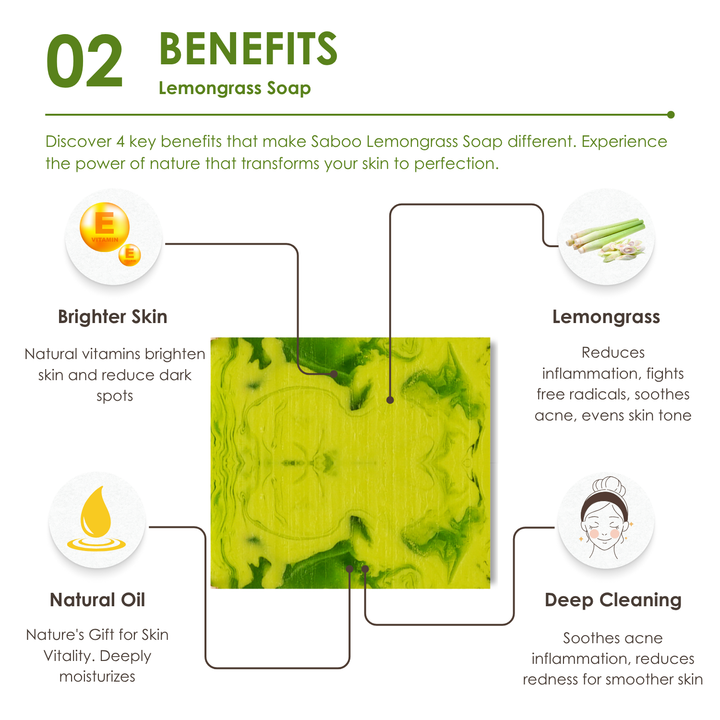Natural Soap - Square Shape - 100g - Lemongrass