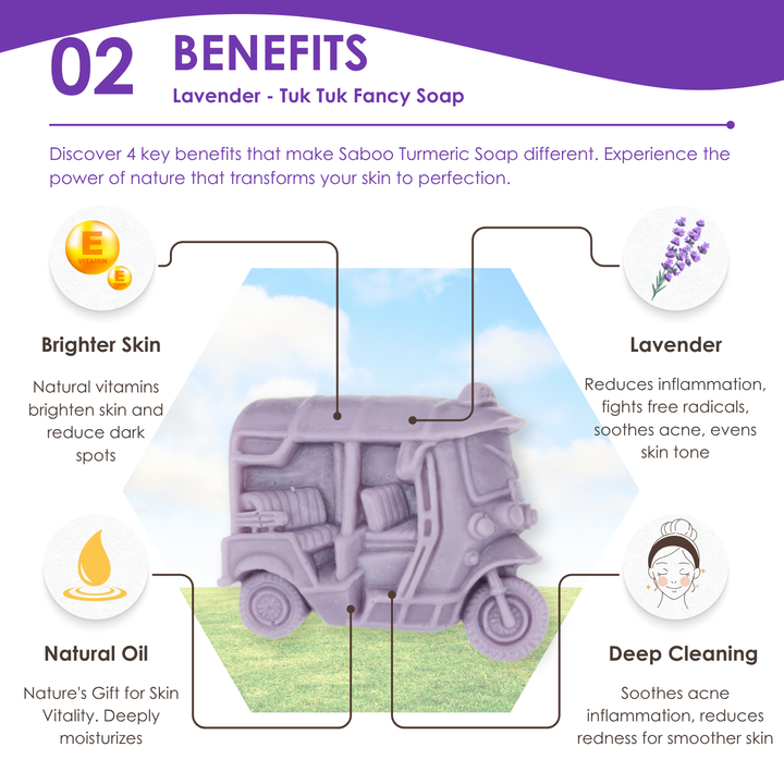 Natural Fancy Soap - Tuk Tuk - 100g - Lavender