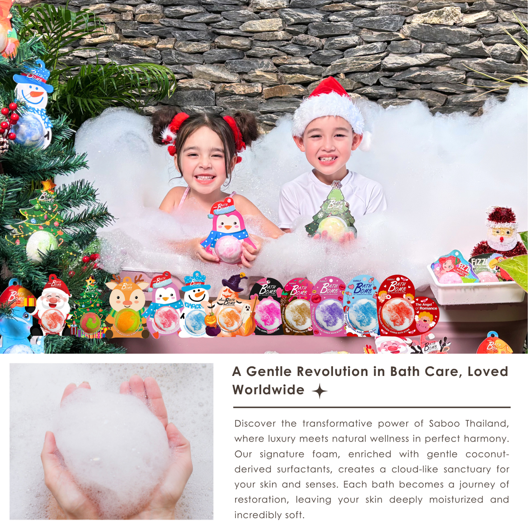 Bubble Bath Bomb - Christmas Santa Cross - 150g - Rose