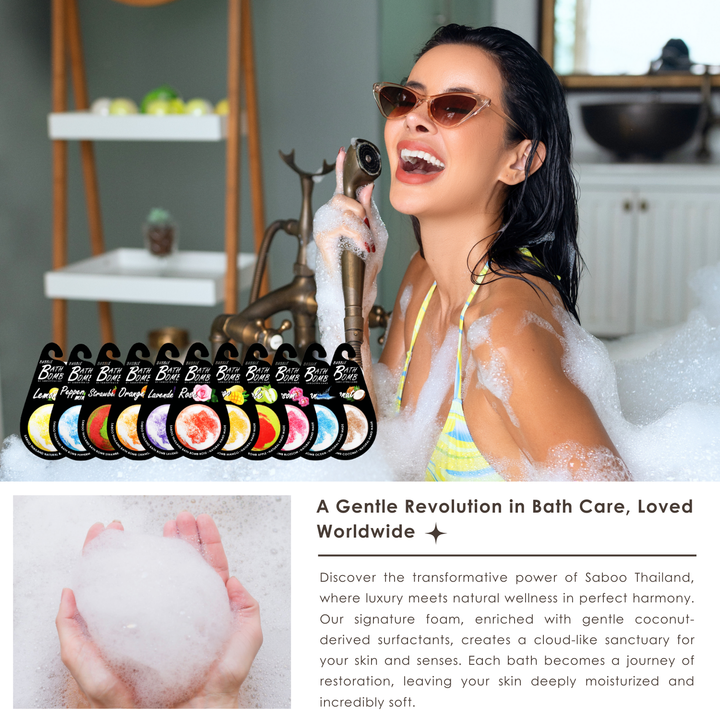 Bubble Bath Bomb - Black Package - 150g - Lychee