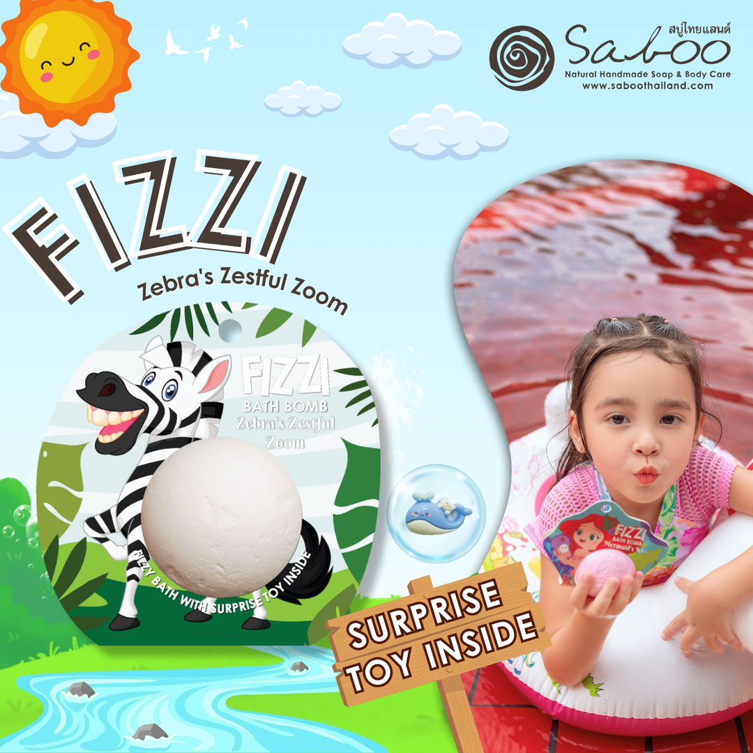 Fizzy Bath Bomb - Jungle Package - 100g - Zebra's Zestful Zoom