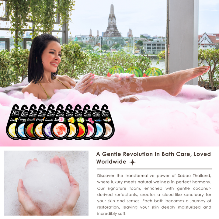 Bubble Bath Bomb - Black Package - 150g - Peach