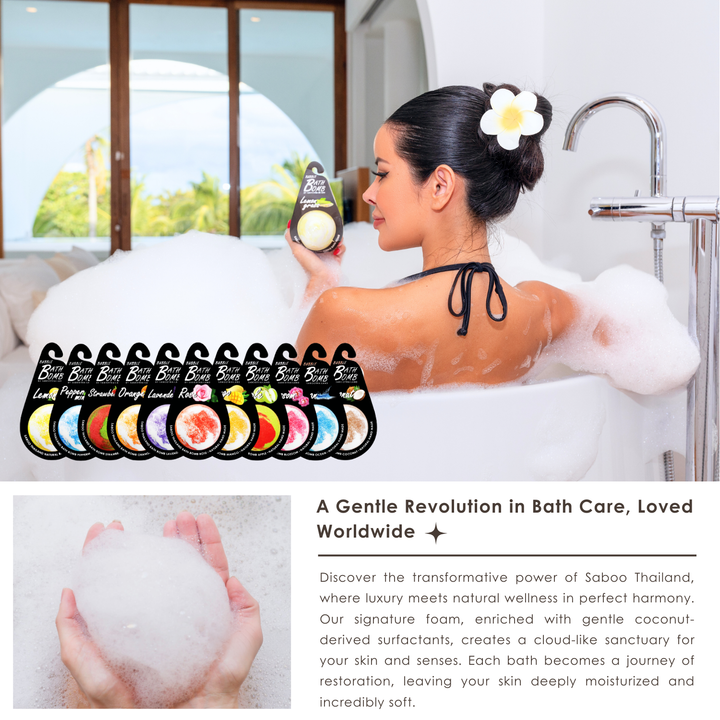 Bubble Bath Bomb - Black Package - 150g - Strawberry