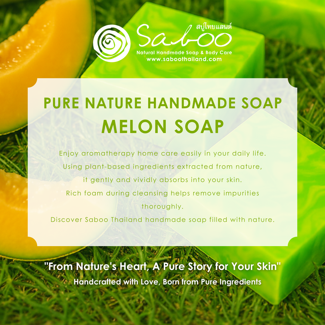Natural Soap - Square Shape - 100g - Melon